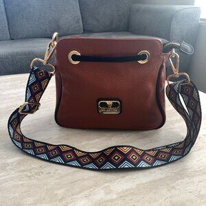 VALENTINA Crossbody Bag /Shoulder Pebble Leather Brown Personalized Strap